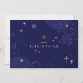 ブルーモダンファミリークリスマスフォトカード シーズンカード (正面)