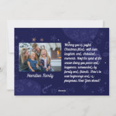 ブルーモダンファミリークリスマスフォトカード シーズンカード (裏面)