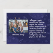 ブルーモダンファミリークリスマスフォトカード シーズンカード (裏面)