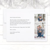 ブルーモダンファミリー8フォトコラージクリスマスカード