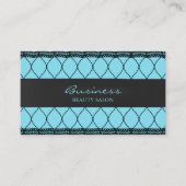ブルーモダンフィッシュネットレース美しいサロン 名刺 (正面)