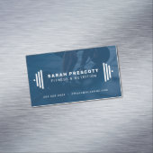 ブルーモダンフィットネストレーナーの写真 マグネット名刺 (インサイチュ)