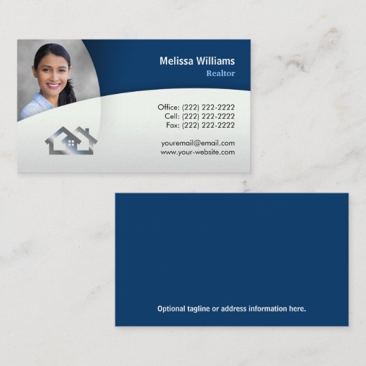 ブルーモダンフォトエ実在ステート 名刺 (正面/裏面)