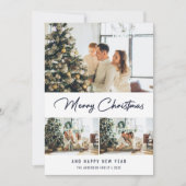 ブルーモダンフォトコラージクリスマス年賀状 シーズンカード (正面)