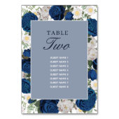 ブルーモダンフローラウォーターカラーエレガントな結婚式 テーブルナンバー (裏面)