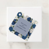 ブルーモダンフローラウォーターカラーエレガントな結婚式 フェイバータグ (インサイチュ)