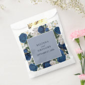 ブルーモダンフローラウォーターカラーエレガントな結婚式 フェイバーバッグ (封をした状態)