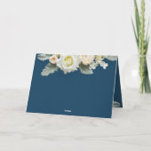 ブルーモダンフローラタイポグラフィナース サンキューカード (裏面)