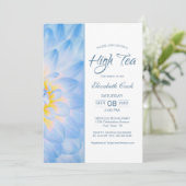 ブルーモダンフローラハイティーブライダルシャワー 招待状 (スタンド正面)