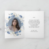 ブルーモダンフローラフォトハッピーマザーズデイカード カード (内部)