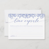 ブルーモダンフローラブライダルシャワータイムカプセルカード サンキューカード (正面)