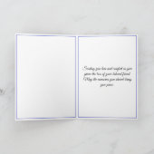 ブルーモダンフローラペットロス写真悔やみや弔慰 カード (内部)