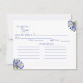 ブルーモダンフローラレシピブライダルシャワーカード 出欠カード (正面)