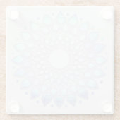 ブルーモダンフローラロータスマンダラ ガラスコースター (裏面)