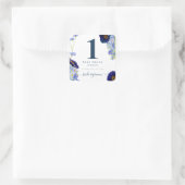 ブルーモダンフローラ結婚のドリンクトークン スクエアシール (バッグ)