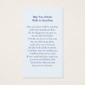 ブルーモダンフローラ記念葬式祈りの言葉カード (裏面)