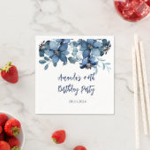 ブルーモダンフローラ誕生会 スタンダードカクテルナプキン (インサイチュ)