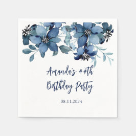 ブルーモダンフローラ誕生会 スタンダードカクテルナプキン