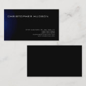 ブルーモダンブラックシンプルビジネスカード 名刺 (正面/裏面)