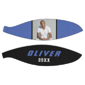 ブルーモダンブラック名前をカスタムする文字写真 バスケットボール (パネル)