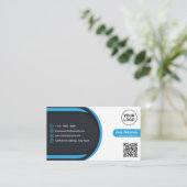 ブルーモダンプロフェッショナル企業のスキャナブル 名刺 (スタンド正面)