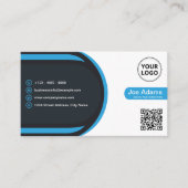 ブルーモダンプロフェッショナル企業のスキャナブル 名刺 (正面)