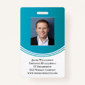 ブルーモダンプロフェッショナル会社従業員写真 バッジ (正面)