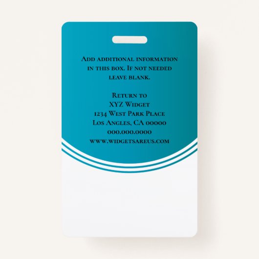 ブルーモダンプロフェッショナル会社従業員写真 バッジ (裏面)