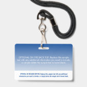 ブルーモダンプロフェッショナル名タグ バッジ (裏面（ネックストラップ付）)