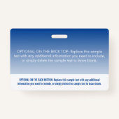 ブルーモダンプロフェッショナル名タグ バッジ (裏面)