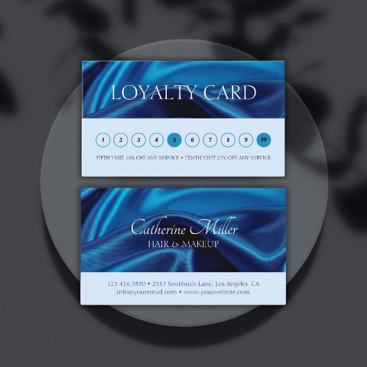 ブルーモダンヘア&メイクアップアーティスト美しいサロン ロイヤリティカード
