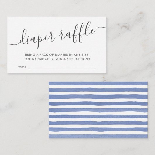 ブルーモダンベビーおむつラッフル エンクロージャーカード (正面/裏面)