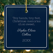 ブルーモダンベビーフォトミニマルな休日の写真 セラミックオーナメント