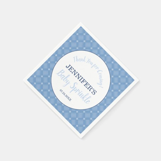 ブルーモダンベビー散布パーティー スタンダードカクテルナプキン (角)