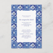 ブルーモダンホワイトメディテラン結婚ズアコモデーション エンクロージャーカード (正面)