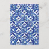 ブルーモダンホワイトメディテラン結婚ズアコモデーション エンクロージャーカード (裏面)