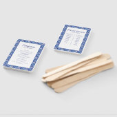 ブルーモダンホワイト地中海の結婚式 プログラム ハンドファン (組立なし)