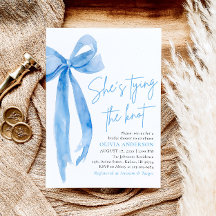 ブルーモダンボウ彼女は結び目ブライダルシャワー