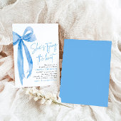 ブルーモダンボウ彼女は結び目ブライダルシャワー 招待状