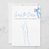 ブルーモダンボウ推測ドレスブライダルシャワーゲーム 招待状 (正面)