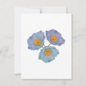 ブルーモダンポピーフローラ誕生日ガーデンパーティー 招待状 (裏面)