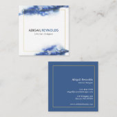 ブルーモダンマグラデーションーブルプロフェッショナル スクエア名刺 (正面/裏面)