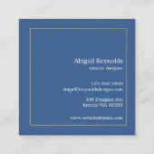 ブルーモダンマグラデーションーブルプロフェッショナル スクエア名刺 (裏面)