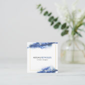 ブルーモダンマグラデーションーブルプロフェッショナル スクエア名刺 (スタンド正面)