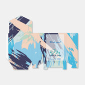 ブルーモダンマリタイムモノグラム結婚式の引き出物 フェイバーボックス (折り畳みなし)