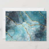 ブルーモダンマーブルバースデーパーティー 招待状 (裏面)