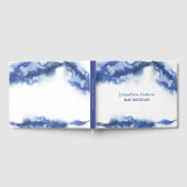 ブルーモダンマーブル海グラデーションバー(ユダヤ教の)バル・ミツバー ゲストブック (全面)