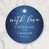 ブルーモダンミニマリストレイクサイド夕べ結婚ズ フェイバータグ (正面)