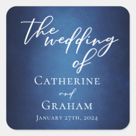 ブルーモダンミニマリスト水辺夕べ結婚ズ スクエアシール