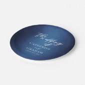 ブルーモダンミニマリスト水辺夕べ結婚ズ ペーパープレート (アングル)